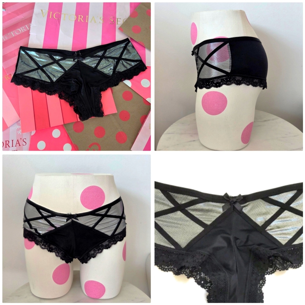 Victoria's Secret Very Sexy Metallic Shimmer Crisscross Cheeky Panty NWT VTG